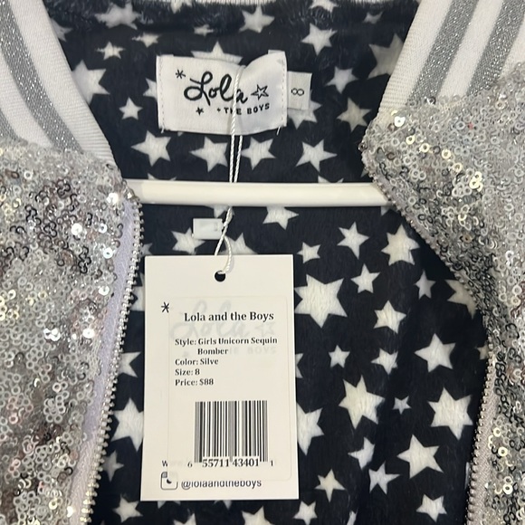Lola & the boys sequin unicorn jacket size 8 NWT - Picture 3 of 4